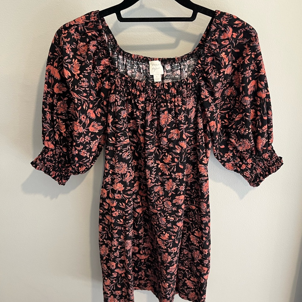Floral Black and Pink Dress